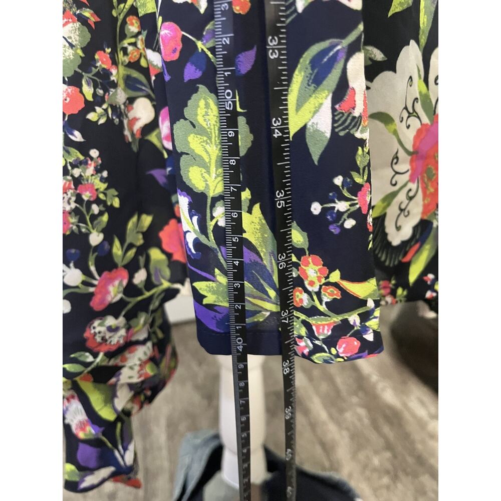 Women's New York & Company Size Large Sleeveless Black Floral Long Dress - Picture 5 of 7
